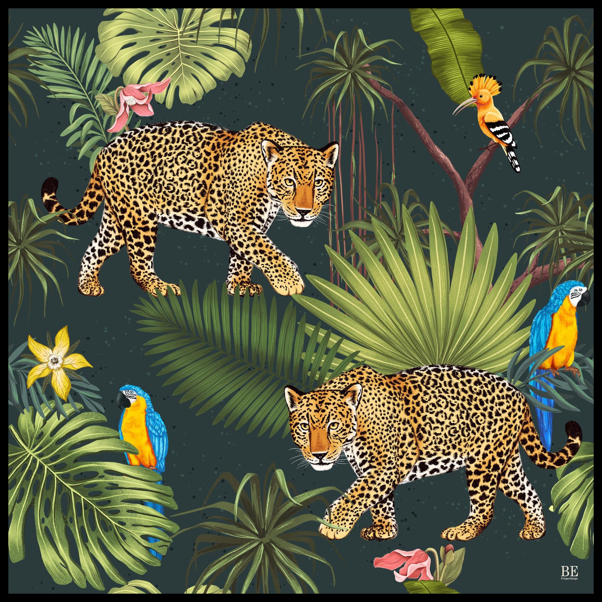 Leopar Ve Orman Temalı Pareo