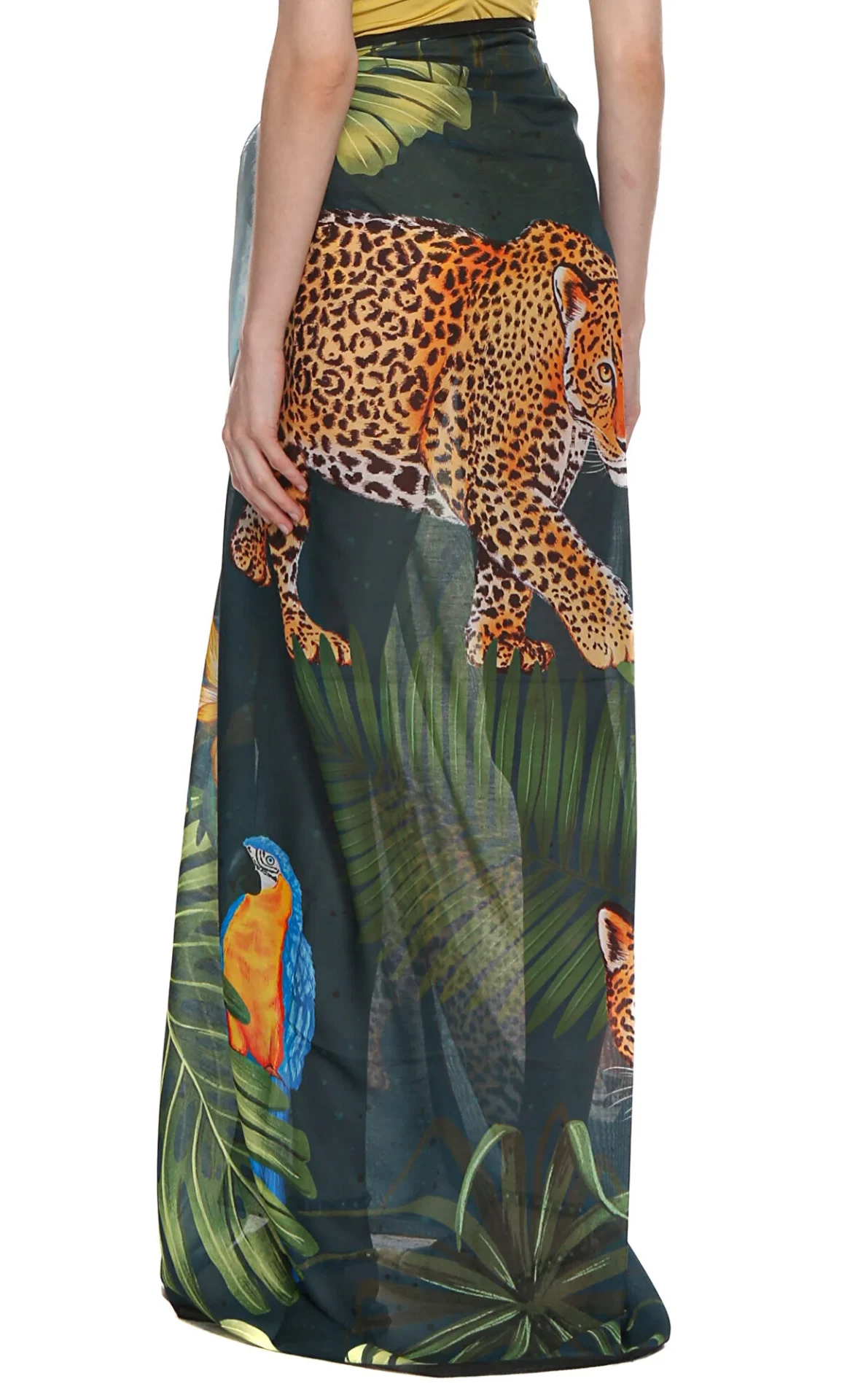 Leopar Desenli Yeşil Pareo