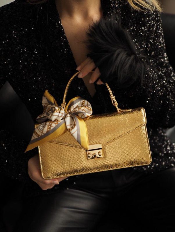 Versailles Midi Gold Çanta | Lüks Piton Derisi Çanta Modelleri